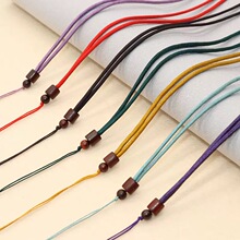 中式简约风小圆绳红酸枝檀木桶珠挂绳翡翠吊坠挂绳diy玉石项链绳