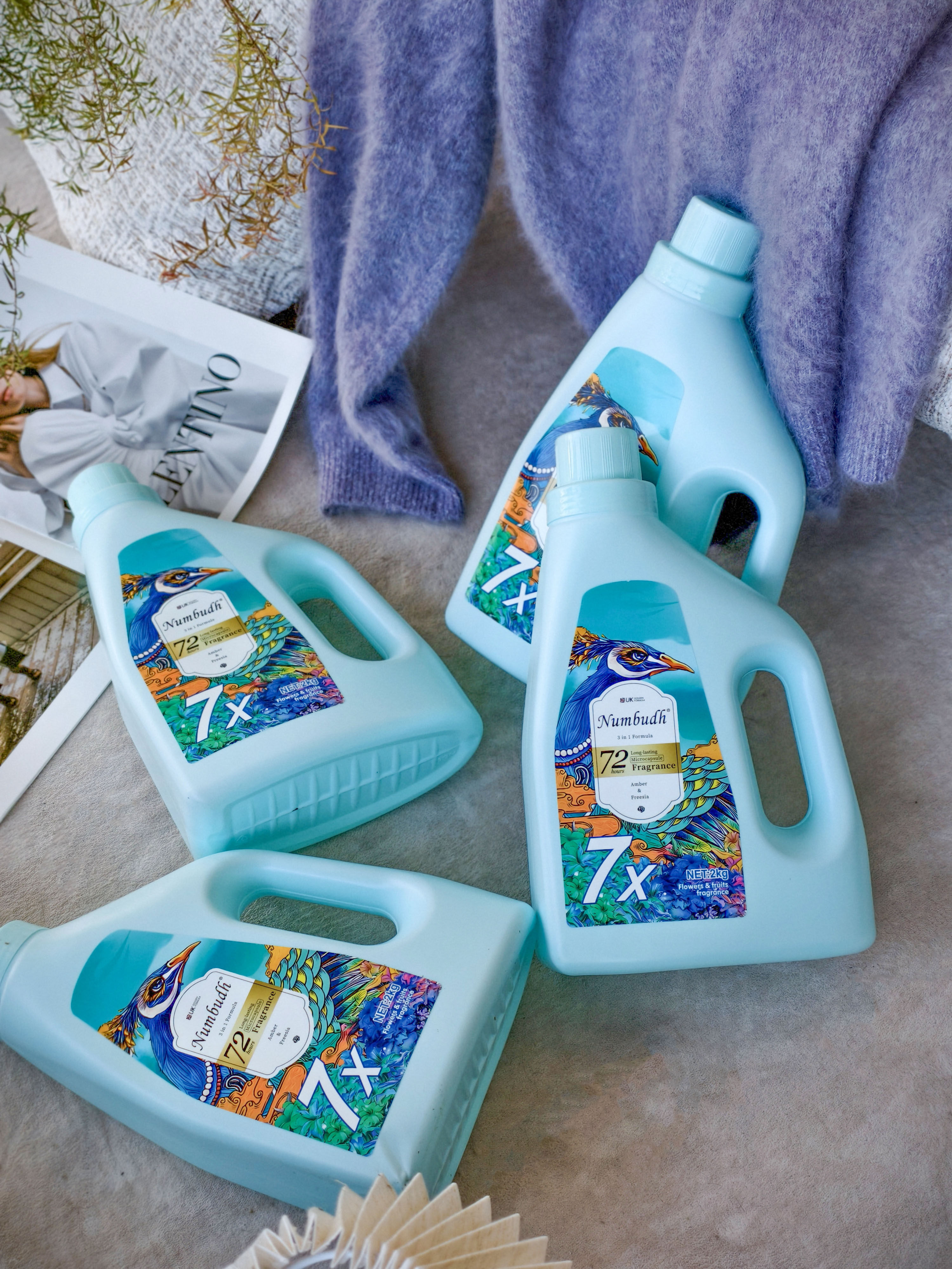 4瓶16斤39.9元 英国南/堡洗衣液品质大升级7X去污琥珀小苍兰香型