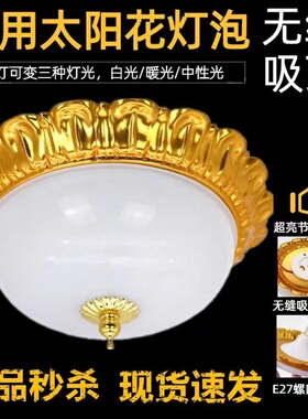 LED欧式复古吸顶灯卧室灯简欧仿古卧室过道阳台门庭玄关螺口灯泡