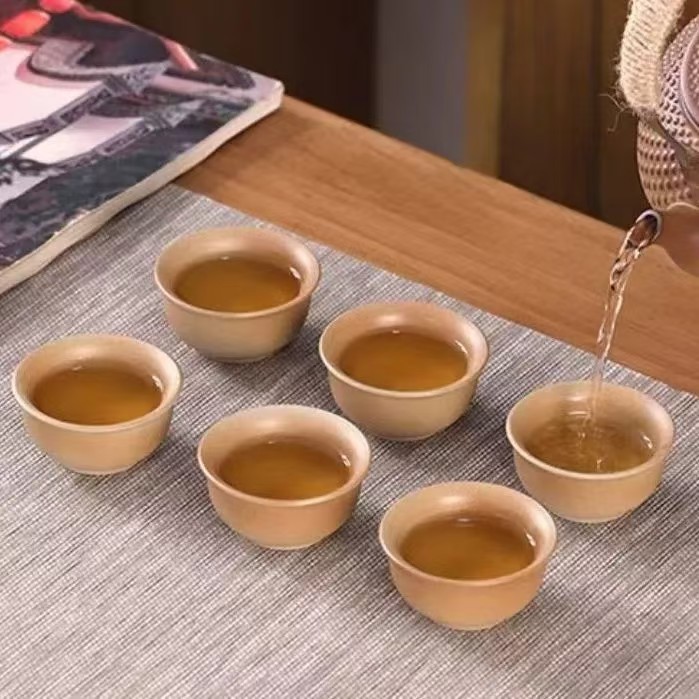 55ml复古小茶杯柴烧品茗杯子喝茶围炉煮茶茶具功夫家用粗陶瓷