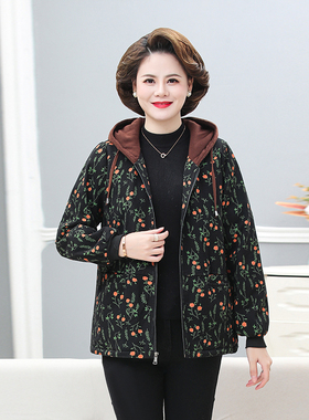 n55秋冬加绒牛仔外套连帽衫棉衣40大码50岁60中老年妈妈装a05棉服