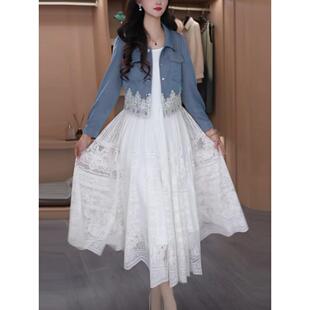 琉璃精纺漂亮出片衣服套装裙春秋新款气质时尚显瘦两件套连衣裙子