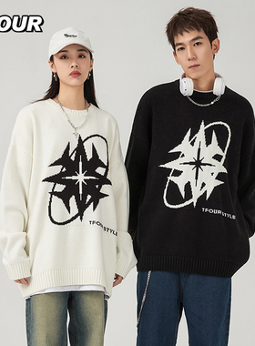 TFOUR 八芒星2025秋冬季新款慵懒风厚毛衣宽松针织衫潮牌男女同款