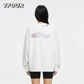 TFOUR 情侣上衣 宽松打底衫 国潮牌重磅烟花刺绣卫衣男女春秋季 新款