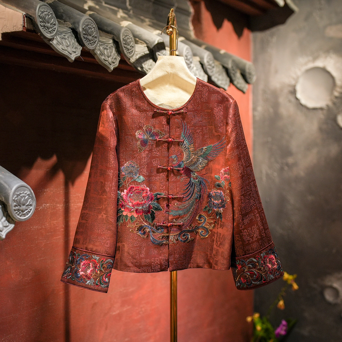 蓝大原创女装重工刺绣圆领单排扣大码真丝香云纱国风外套5710,女装/女士精品,短外套,淘宝优惠券,粉丝福利购,淘宝优惠卷