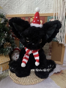 狗de猫柠普莱美猫咪圣诞雪花春节套装卡奇玩偶德文新年卷毛猫礼物