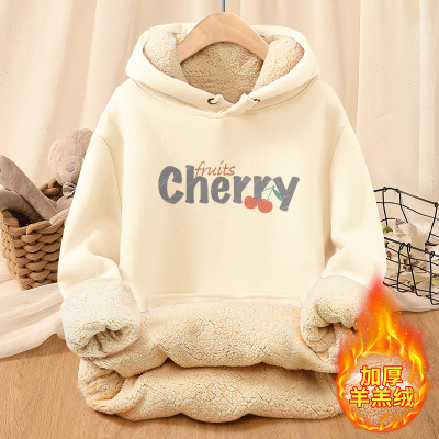 羊羔绒卫衣女2024年新款连帽宽松