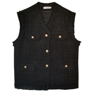 香风小马甲女2025春秋季新款背心韩版编织宽松马夹外套工装风上衣