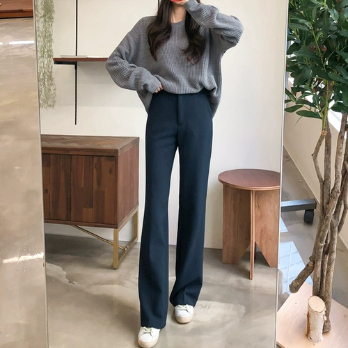 Весенние осенние штаны, высокая талия, свободный прямой крой