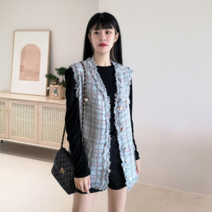 风宽松西装 香风小马甲女2021春秋季 工装 背心上衣韩版 马夹外套 新款