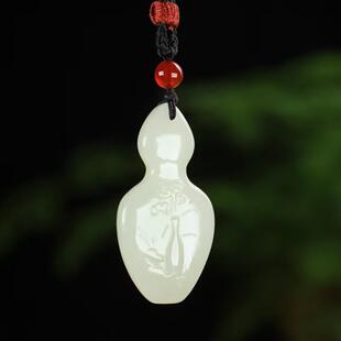 和田玉平安花瓶吊坠平平安安玉坠玉石白玉挂件男女款项链玉佩