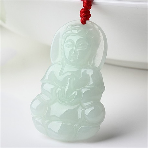 翡翠玉石观音吊坠玉器项链 天然翡翠A货挂件玉坠玉牌礼物