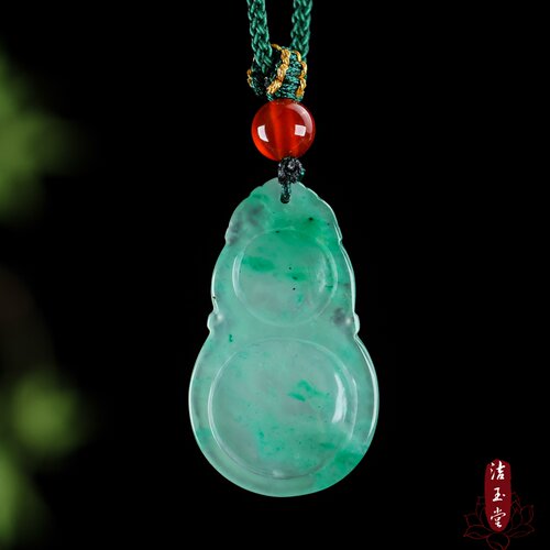 正品飘花非洲翠玉福禄葫芦吊坠