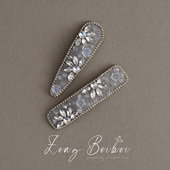 浪漫法式 重工发夹 高级感BB夹仙女刘海夹水钻头发饰少女侧边夹子