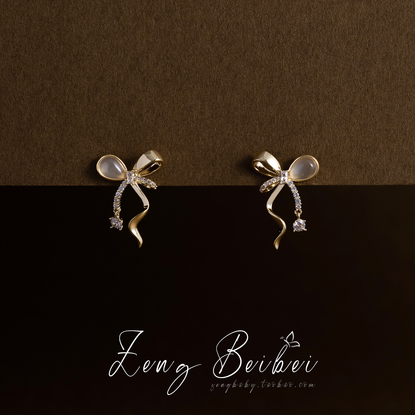 【仙美法式】立体蝴蝶结耳钉