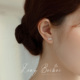 超迷你银杏叶小耳钉 法式 高级点缀耳饰仙女锆石超闪百搭气质耳环