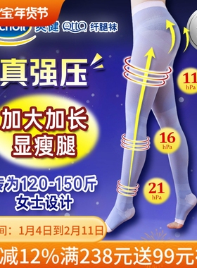 胖妹妹150斤瘦腿袜强压力袜日本drscholl爽健slimwalk丝翎