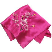 沙雅利丝绸婚庆新娘伴娘真丝手帕刺绣古风女士随身古代月牙边手绢