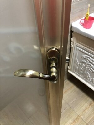 浴室门古铜色凹弧面110mm执手锁