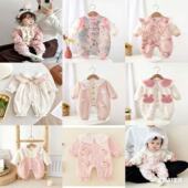 多款 双层连体衣服满月周岁百天礼服女宝宝可爱哈衣爬服 春秋季