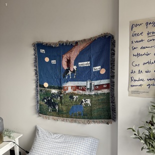 entirely not here 韩式 饰 治愈系小挂毯卧室氛围感布置房间装