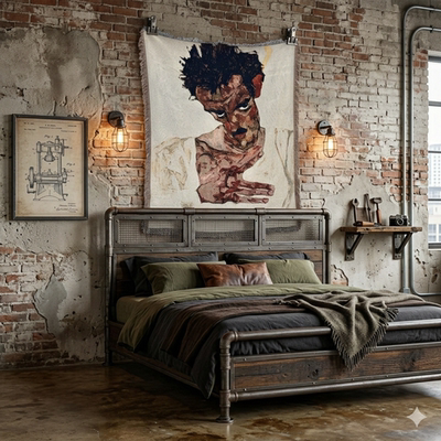 奥地利画家Egon Schiele， 埃贡席勒自画像艺术家挂毯