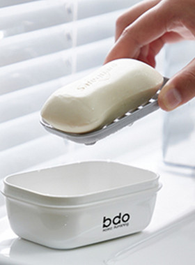 bdo创意浴室沥水便携密封香皂肥皂大小号带盖防水皂缸旅行香皂盒