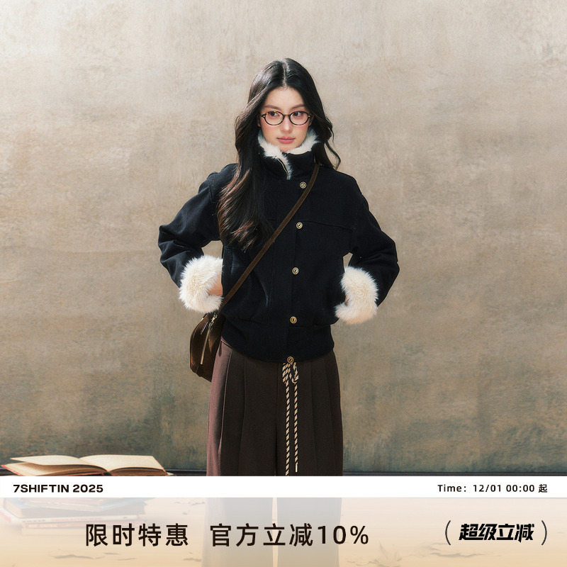 7shiftin2024冬季新品皮毛外套