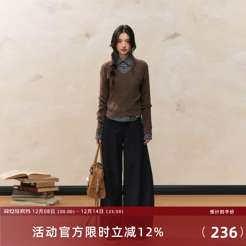 7shiftin2024秋冬新品针织上衣