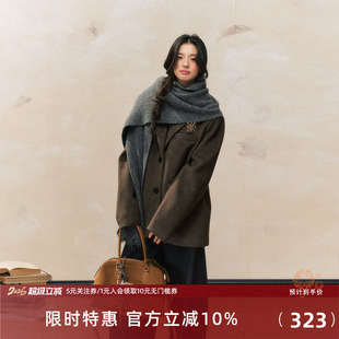 7Shiftin 原创设计秋冬新款休闲毛呢大衣宽松宽肩显瘦西装外套女