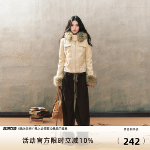 7Shiftin原创设计秋冬新款 慵懒风休闲棕色长裤 百搭直筒阔腿裤 韩版