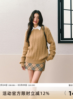 7Shiftin原创设计学院风针织上衣秋季新款百搭休闲衬衫短裙套装女