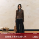 复古学院风叠穿棕色毛衣搭配衬衫 7Shiftin 原创设计秋冬新款 女