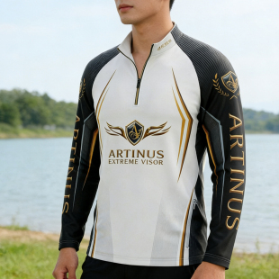 315 T恤AT 新款 户外休闲衣立领防晒钓鱼服透气舒适长袖