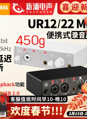 Yamaha雅马哈UR12B专业级录音入门外置声卡直播电吉他内录