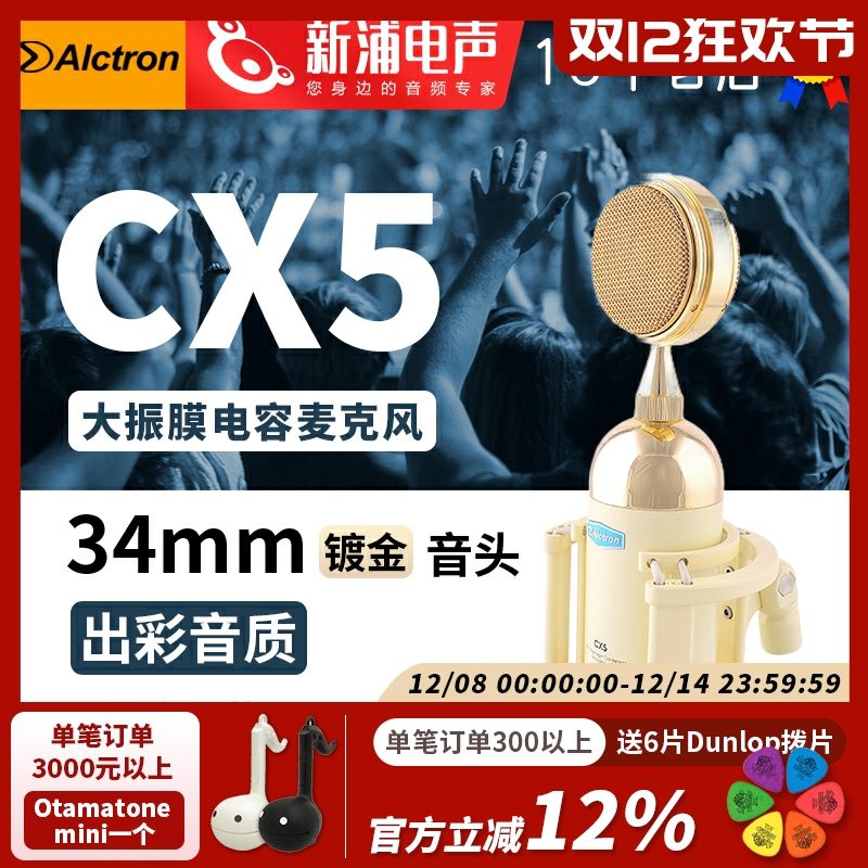 Alctron/爱克创CX5大振膜电台录音麦克风电脑网络K歌主播录音话筒