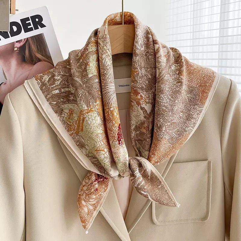 【卡其花园】68*68 气质保暖护颈百搭丝绒感时尚丝巾女士方巾围巾,服饰配件/皮带/帽子/围巾,围巾/丝巾/披肩,淘宝优惠券,粉丝福利购,淘宝优惠卷