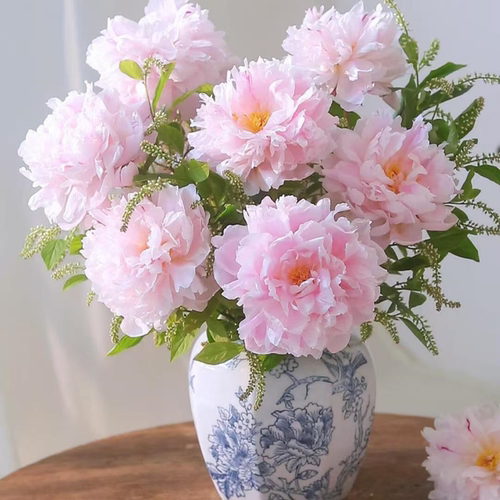 粉色芍药牡丹鲜花束客厅摆件