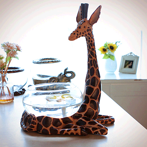 创意 长颈鹿造型 鱼缸 迷你可爱水族馆 水族箱 玻璃鱼缸 礼物礼品