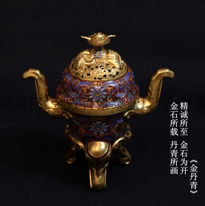 景泰蓝掐丝珐琅手工紫铜胎小熏香炉盘香炉仿故宫仿明清仿海外回流