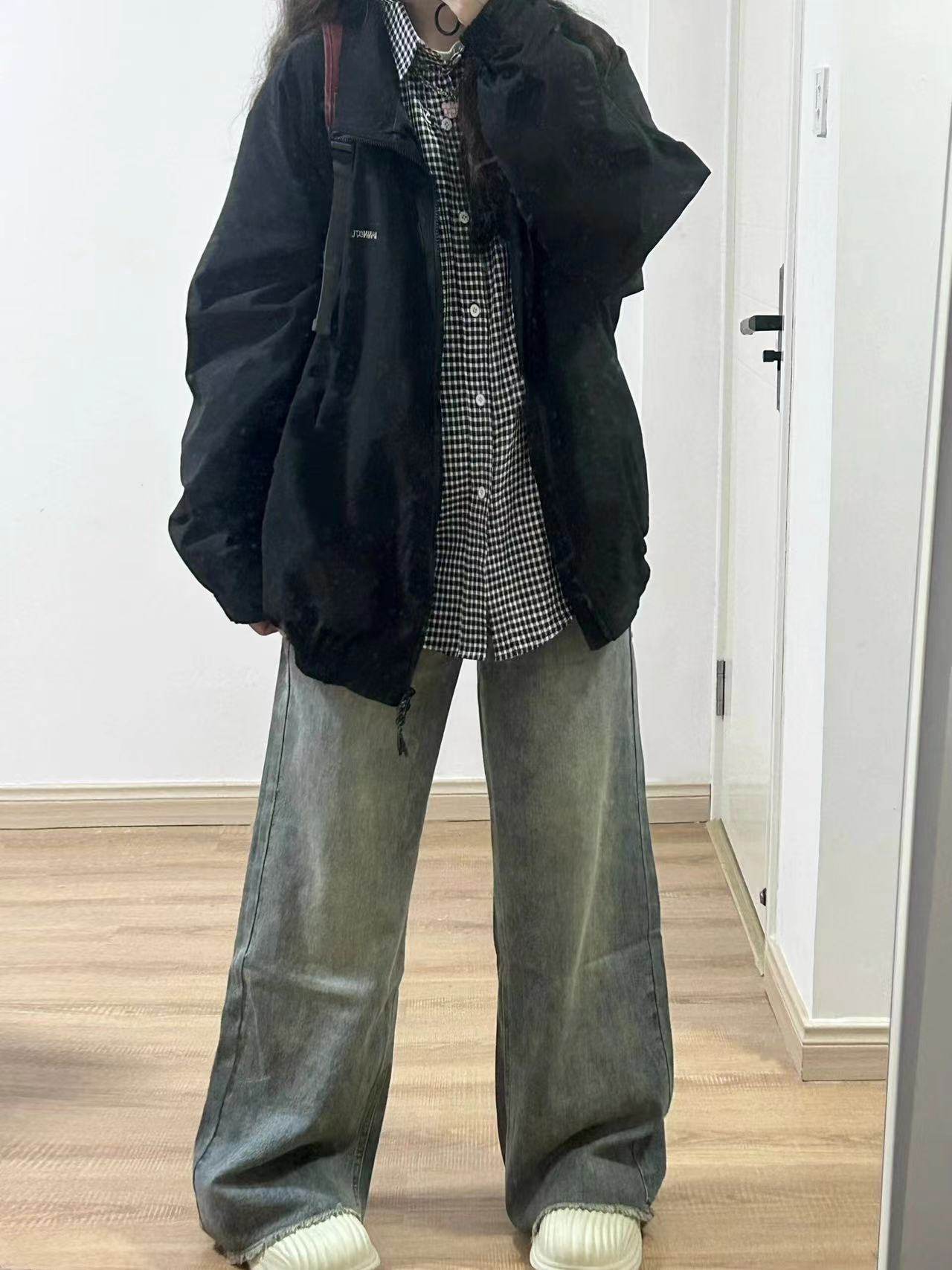日系复古工装夹克外套女春秋2025新款宽松潮牌立领休闲情侣棒球服