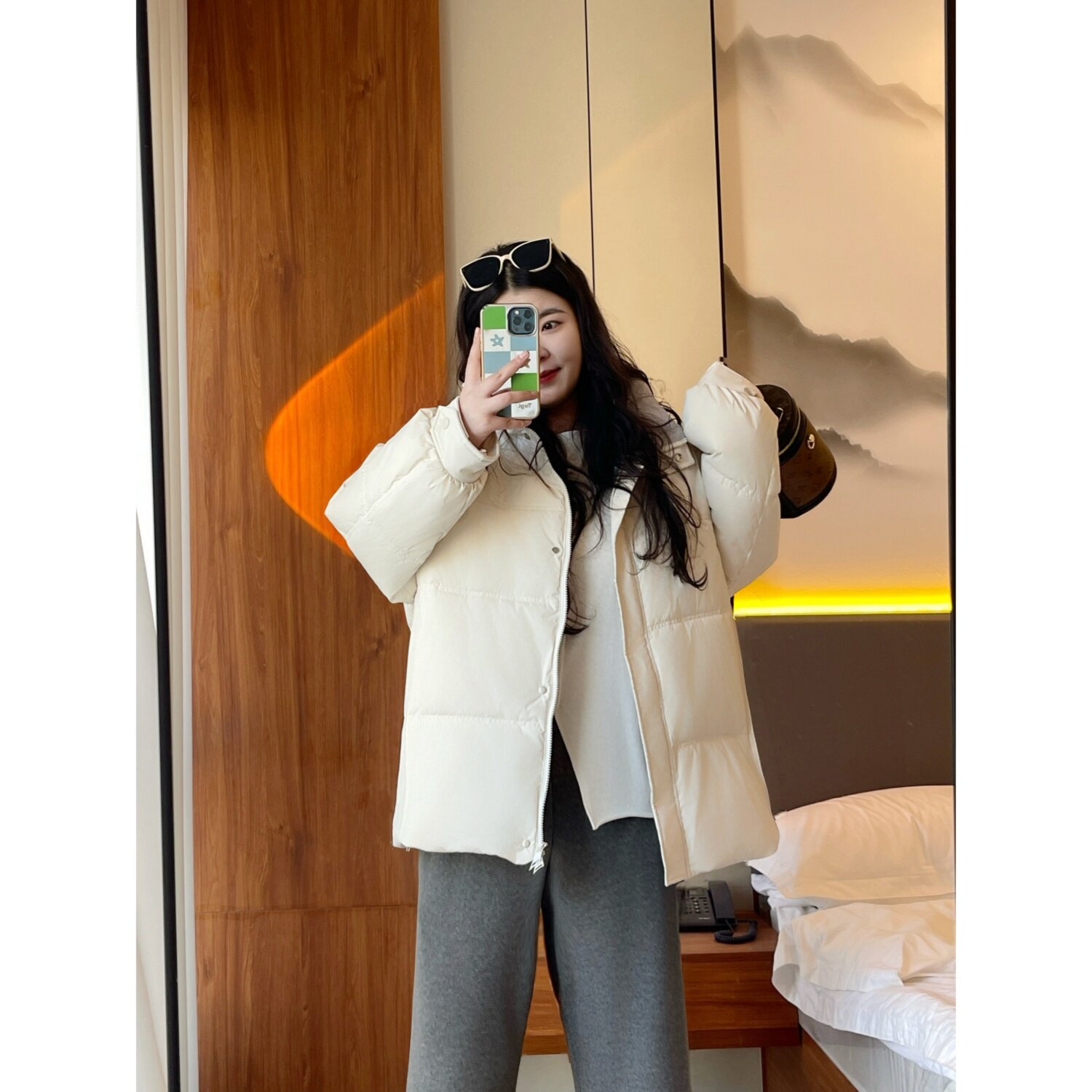 梵朵大码女装冬季韩版宽松时尚短款棉服小个子学生棉袄外套14957Y