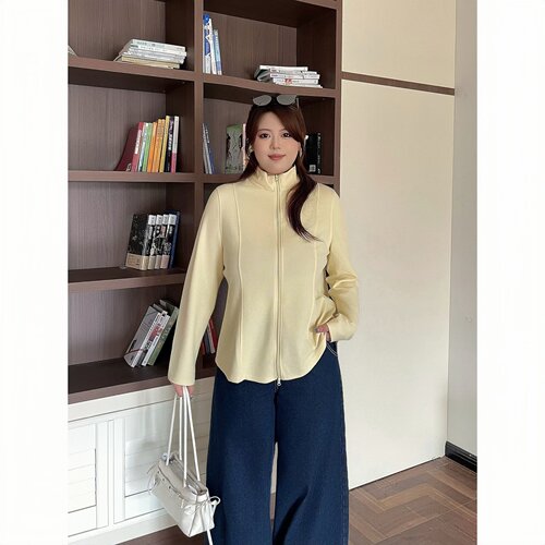 梵朵大码女装初秋通勤运动服修身显瘦户外长袖拉链外套17453S