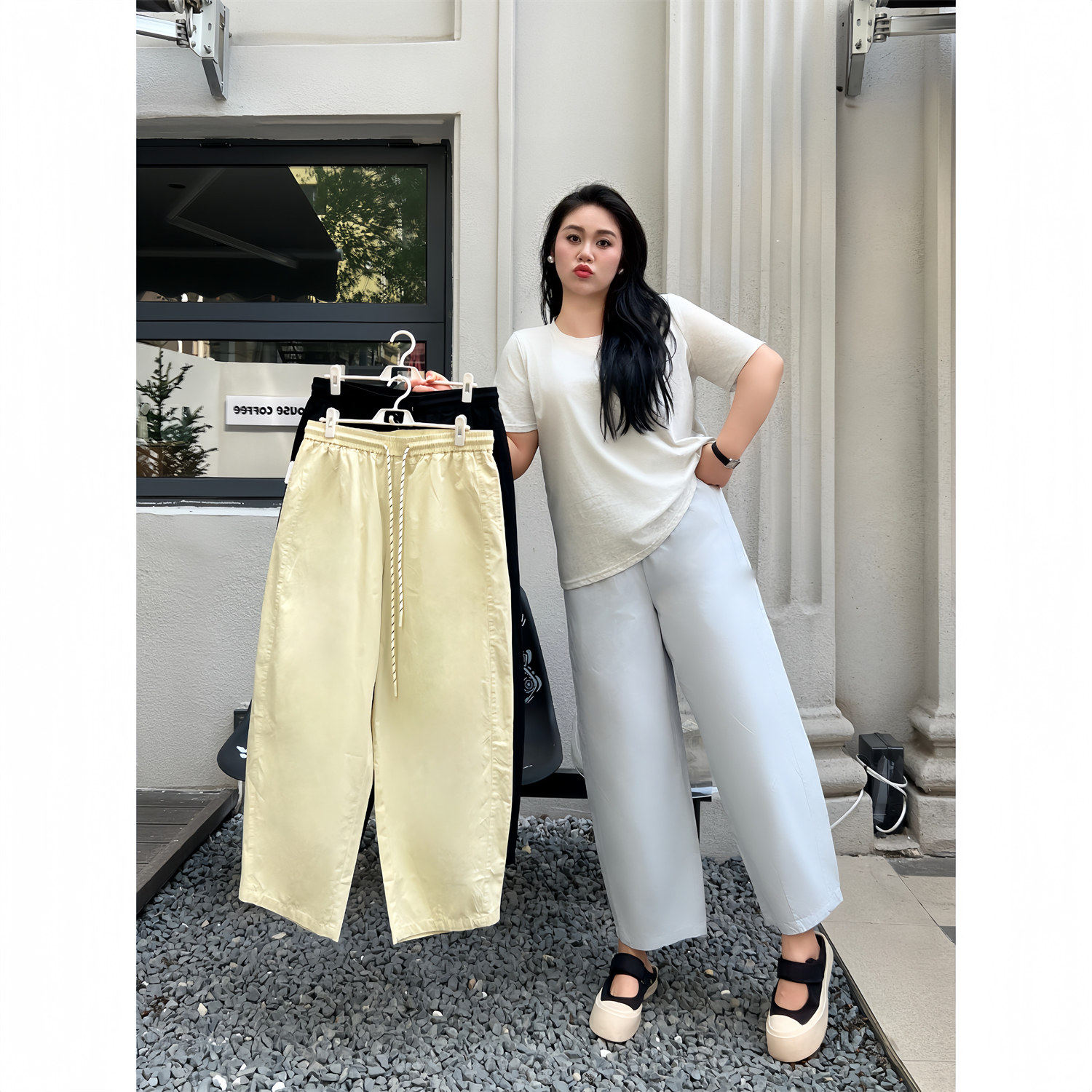 花契大码裤装14763美式速干弯刀阔腿裤女夏季胖mm高腰显瘦休闲裤,女装/女士精品,大码裤装,淘宝优惠券,粉丝福利购,淘宝优惠卷