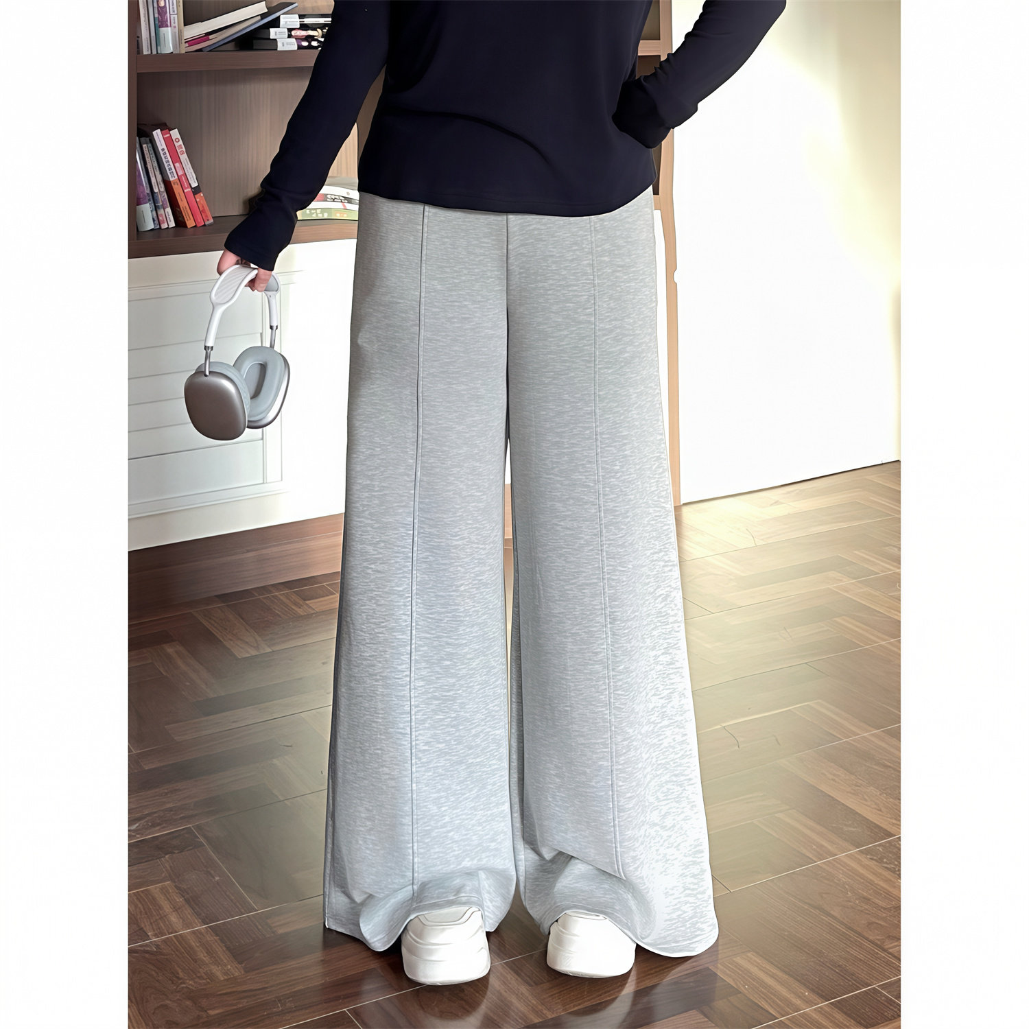 花契大码裤子8989高腰辣妹直筒休闲裤宽松黑色百搭阔腿拖地运动裤,女装/女士精品,大码裤装,淘宝优惠券,粉丝福利购,淘宝优惠卷