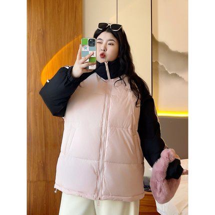 梵朵大码女装13045冬季宽松慵懒风保暖棉服胖MM立领宽松棉衣外套