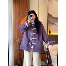 梵朵大码女装30012秋冬新款百搭时尚新中式外套百搭显瘦遮胯上衣