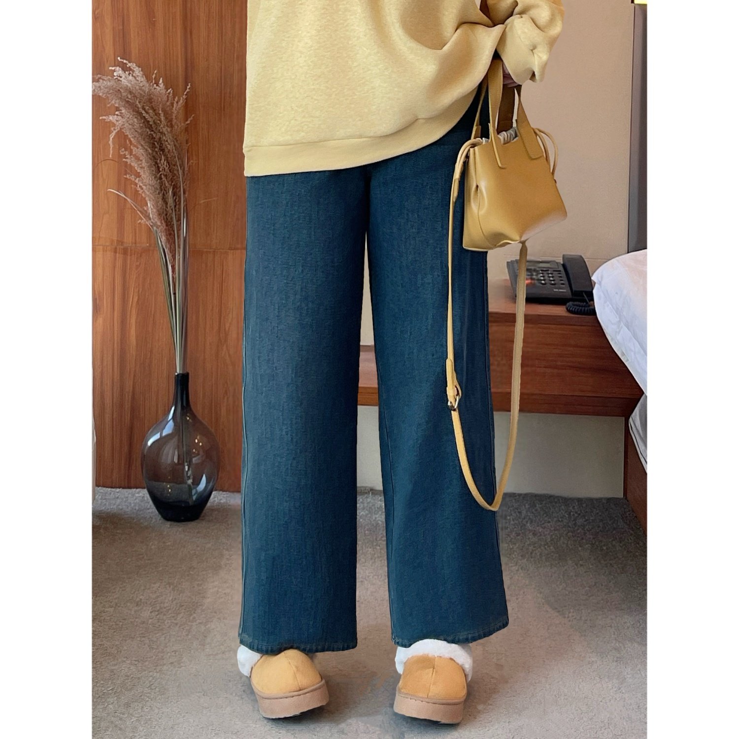 梵朵大码女装16663秋冬复古显瘦百搭加绒牛仔裤通勤巨好看阔腿裤,女装/女士精品,大码裤装,淘宝优惠券,粉丝福利购,淘宝优惠卷