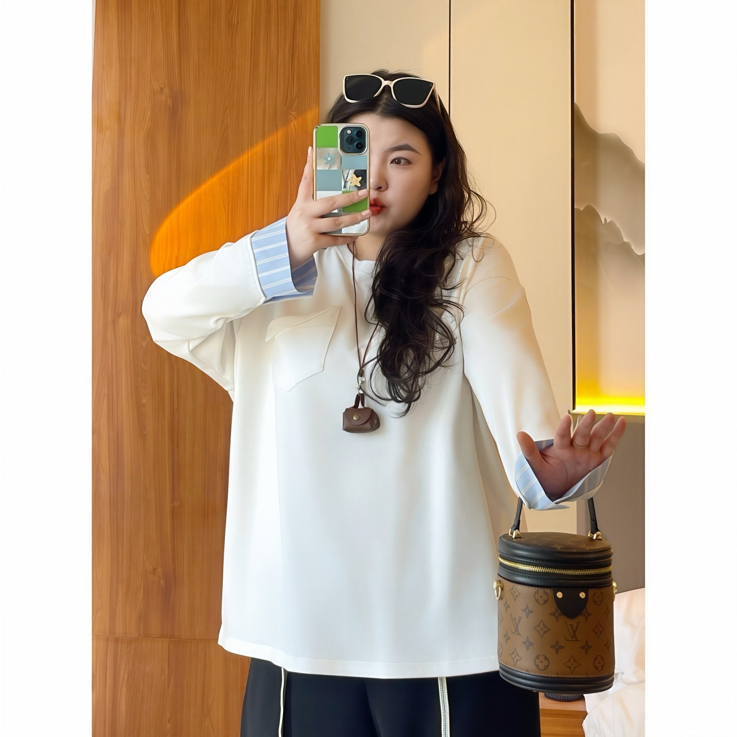 梵朵大码女装16178秋冬胖MM气质拼接显瘦长袖T恤遮肉显瘦圆领上衣,女装/女士精品,大码内搭,淘宝优惠券,粉丝福利购,淘宝优惠卷