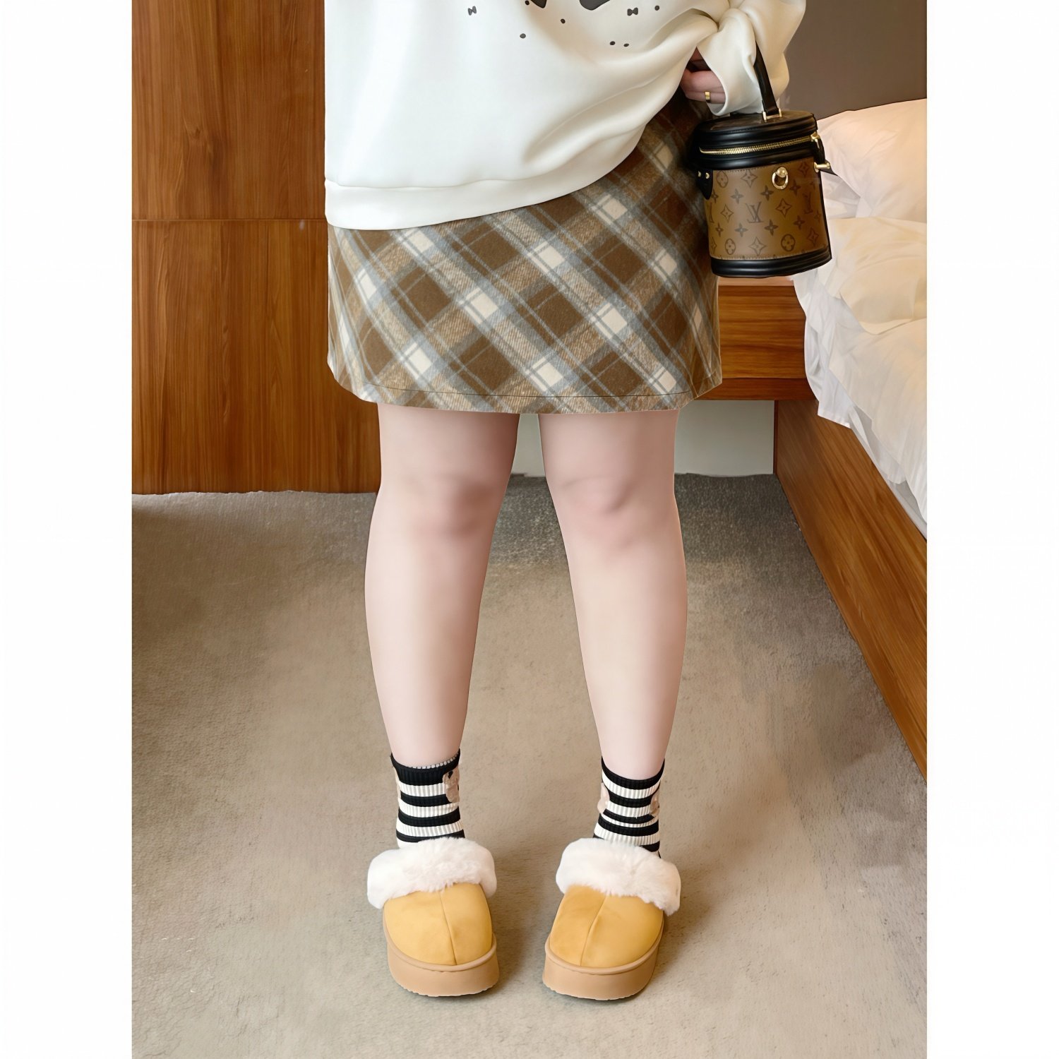 梵朵大码女装15976秋冬洋气格纹包臀半身裙高腰显瘦超好看A字短裙,女装/女士精品,大码半身裙,淘宝优惠券,粉丝福利购,淘宝优惠卷